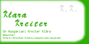klara kreiter business card