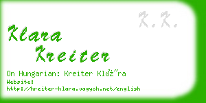 klara kreiter business card